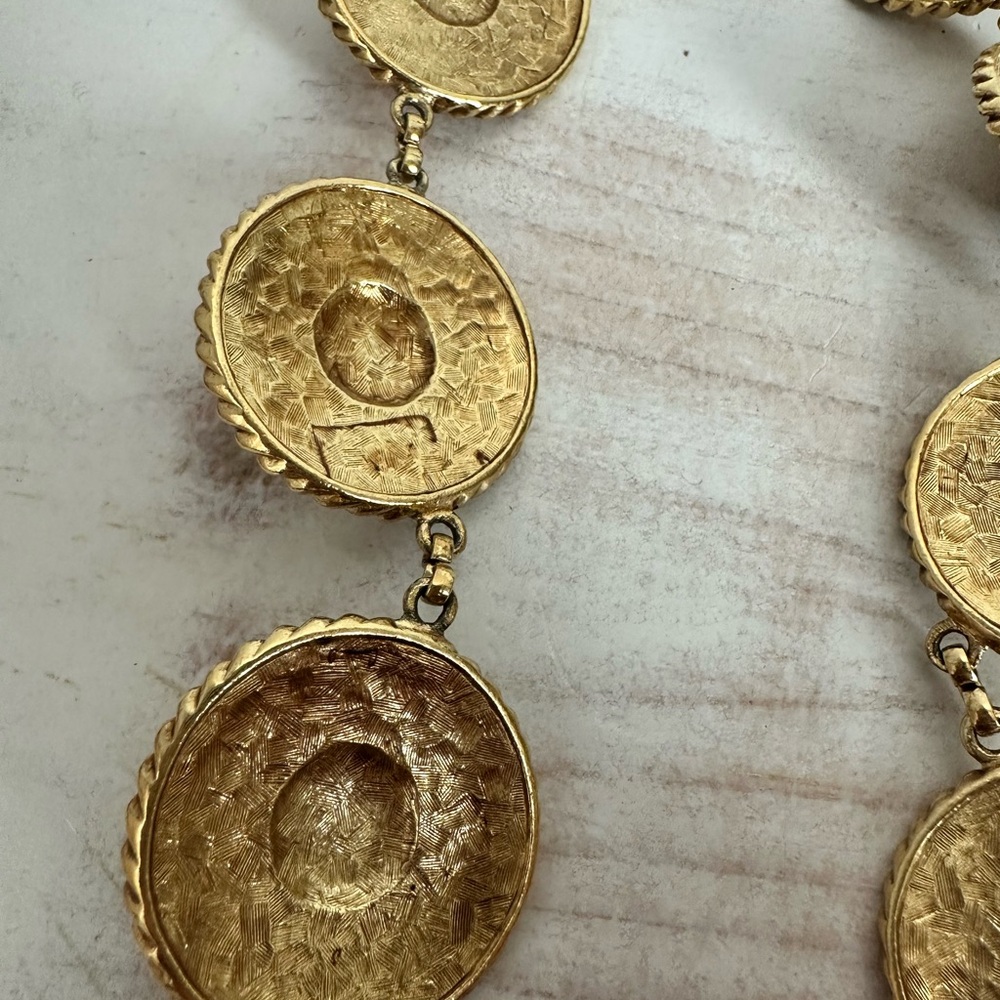RARE VINTAGE Givenchy Byzantine Coin Style Set with Cabochons - Picture 8 of 11
